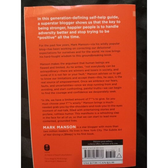 The Subtle Art of Not Giving a F*ck by Mark Manson – Self‑Help Bestseller PB - Picture 2 of 2